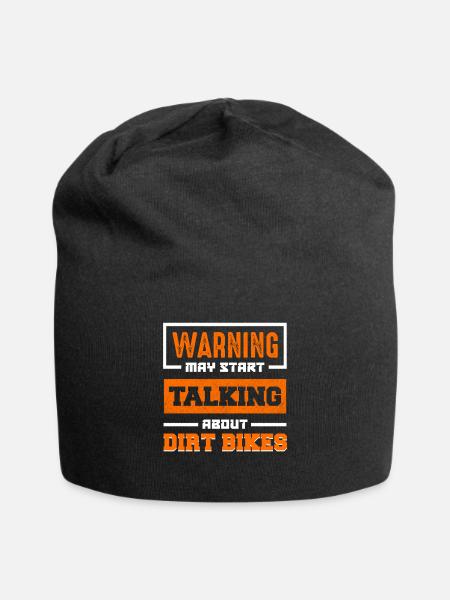 Warnung: Dirt Bikes Gespräch Start - Jersey-Beanie - Schwarz
