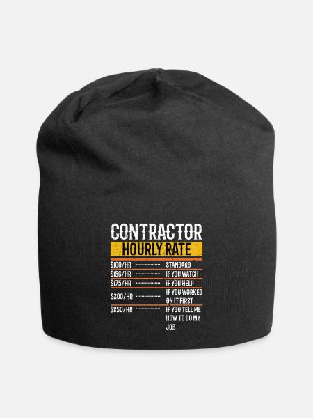 Funny Contractor Hourly Rate Handyman Labor Rate - Jersey-Beanie - Schwarz