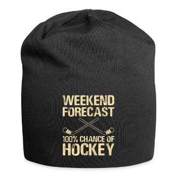 Hockey Eishockey Eishockeyspieler Geschenk - Jersey-Beanie - Schwarz - Vorne