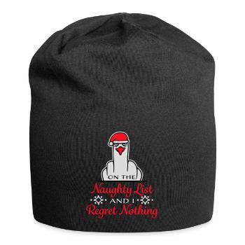 On the naughty list and I regret nothing Böse Möwe - Jersey Beanie - black - Front