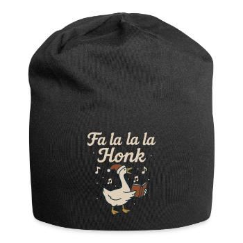 Christmas Goose Fa La La La Honk Funny Holiday - Jersey Beanie - black - Front