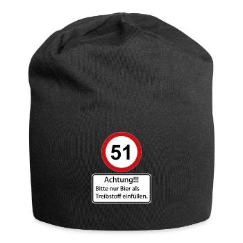 51 Attention : ne remplissez que de la bière comme carburant - Bonnet en jersey - noir - Devant