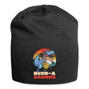 BeerA Saurus Dino mit Bierkrug - Jersey-Beanie - Schwarz - Vorne