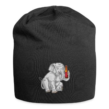 Elephant bouteille de bière - Bonnet en jersey - noir - Devant
