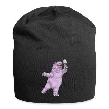 Hippopotamus Red Wine - Jersey Beanie - black - Front