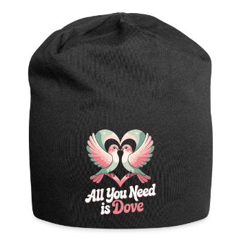 Wortspiel Vogeltaube Humor - Jersey-Beanie - Schwarz - Vorne