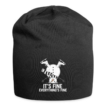 Upside-Down Snowman Saying - Jersey Beanie - black - Front