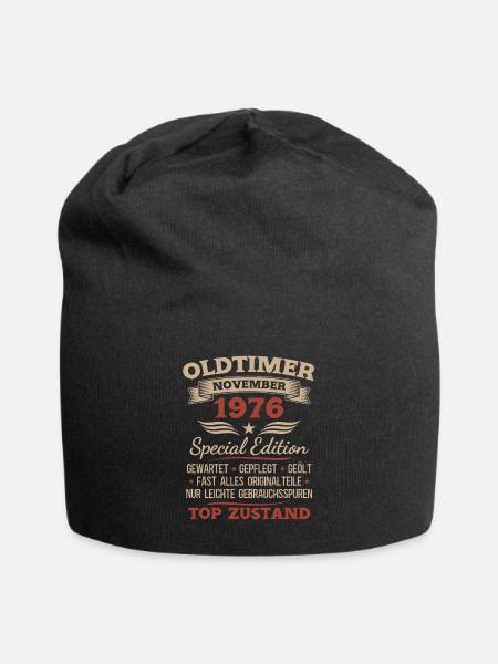 50. Geburtstag Geschenk Oldtimer November 1976 - Jersey-Beanie - Schwarz