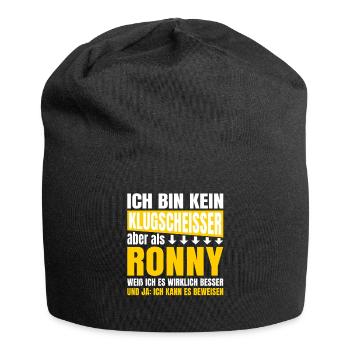 Ich bin kein Klugscheißer Ronny - Jersey-Beanie - Schwarz - Vorne