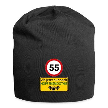 55 Ab jetzt nur noch Hopfensmoothie - Jersey-Beanie - Schwarz - Vorne