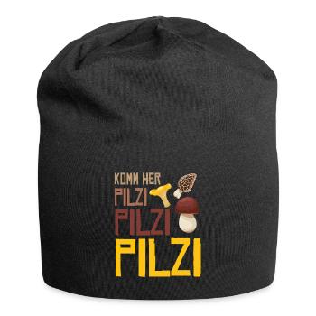 Cueilleur de champignons Appelez Cueillette de champignons Venez ici Pilzi - Bonnet en jersey - noir - Devant