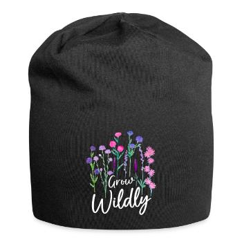 Conception de fleurs sauvages en cire - Bonnet en jersey - noir - Devant