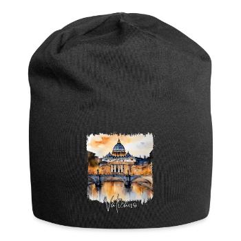 Watercolor of The Vatican - Jersey Beanie - black - Front