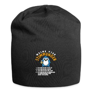 Meine vier Stimmungen Schlaf Bier Urlaub Schaufel - Jersey-Beanie - Schwarz - Vorne