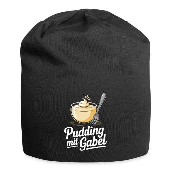 Pudding with fork - Jersey Beanie - black - Front