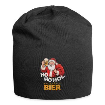 Ho ho Hol mir mal ein Bier Weihnachtsmann - Jersey-Beanie - Schwarz - Vorne