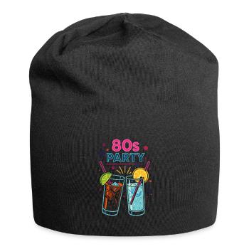 Boissons au néon de fête des années 80 - Bonnet en jersey - noir - Devant