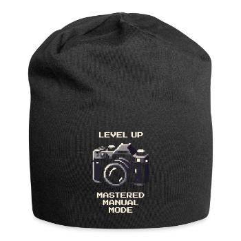 Level Up | Manual mode mastered, ISO aperture - Jersey Beanie - black - Front
