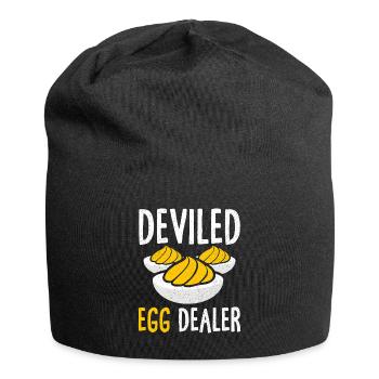 Gefüllte Eier Teuflische Eier Thanskgiving - Jersey-Beanie - Schwarz - Vorne