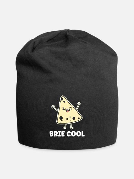 Humor Brie-Käse - Jersey-Beanie - Schwarz