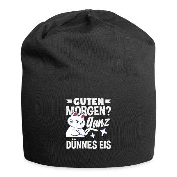 Bonjour chat de glace très mince - Bonnet en jersey - noir - Devant