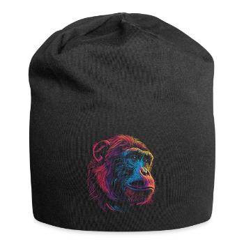Singe Psychédélique Néon - Bonnet en jersey - noir - Devant