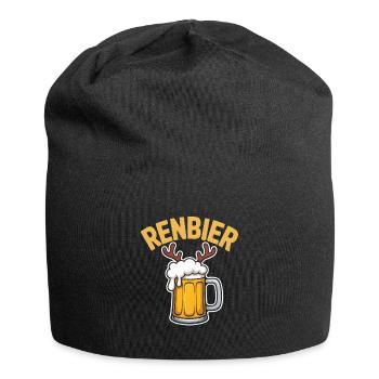 Reindeer Jug with Antlers - Jersey Beanie - black - Front