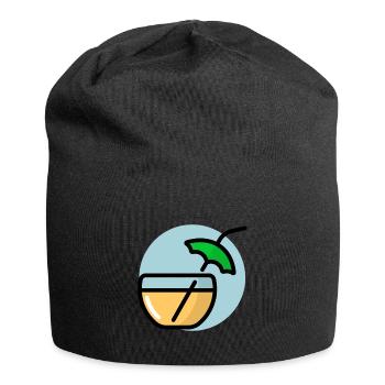 Cocktail estival avec parasol - Bonnet en jersey - noir - Devant