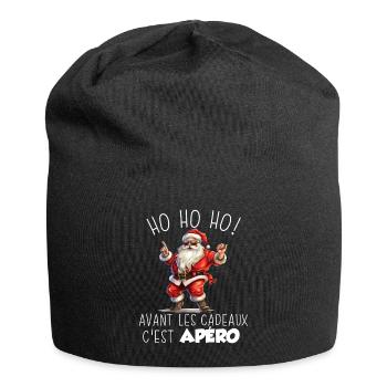 Ho Ho Ho Vor den Geschenken It's Aperitif Humor Weihnachten - Jersey-Beanie - Schwarz - Vorne