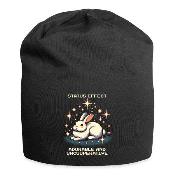 Adorable et peu coopératif | Humeur du lapin - Bonnet en jersey - noir - Devant