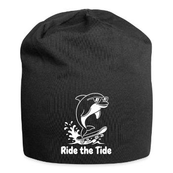 Dauphin Skateboard Wave - Bonnet en jersey - noir - Devant