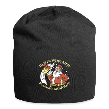 Santa Claus Christmas Time Beer Christmas - Jersey Beanie - black - Front