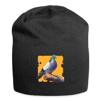 Tauben Taube - Jersey-Beanie - Schwarz - Vorne