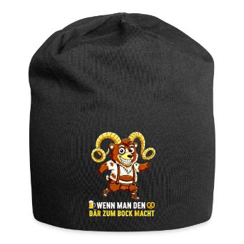 Bär zum Bock machen - Lederhose Satire - Jersey-Beanie - Schwarz - Vorne