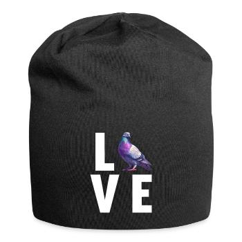 Tauben Taube - Jersey-Beanie - Schwarz - Vorne