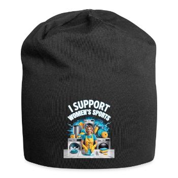 Je soutiens le bootleg inportable du sport féminin - Bonnet en jersey - noir - Devant
