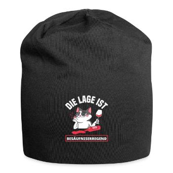 The situation is drunken, cat - Jersey Beanie - black - Front