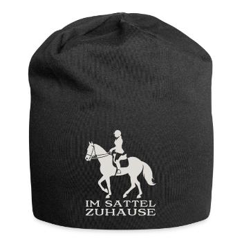 Chez soi en selle - Bonnet en jersey - noir - Devant
