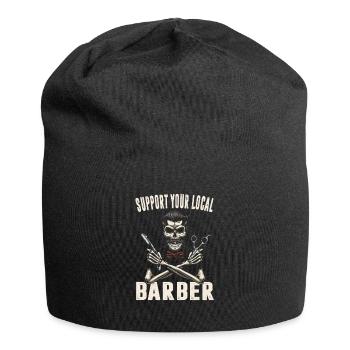 Friseur Salon Frisör Barber Hairstylist Geschenke  - Jersey-Beanie - Schwarz - Vorne