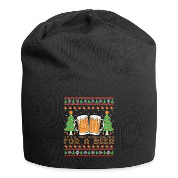 Ugly Sweater Best Time for Beer Christmas - Jersey Beanie - black - Front
