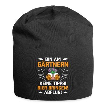 Gardener Saying Beer Hobby Gardener Father Dad - Jersey Beanie - black - Front
