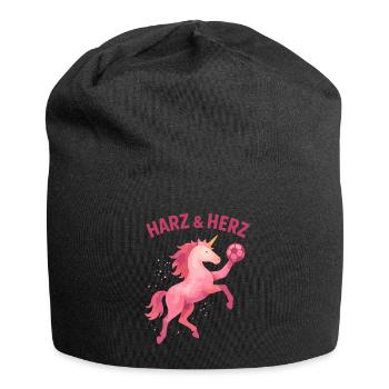Résine et cœur de la licorne Handball, Pink Power - Bonnet en jersey - noir - Devant