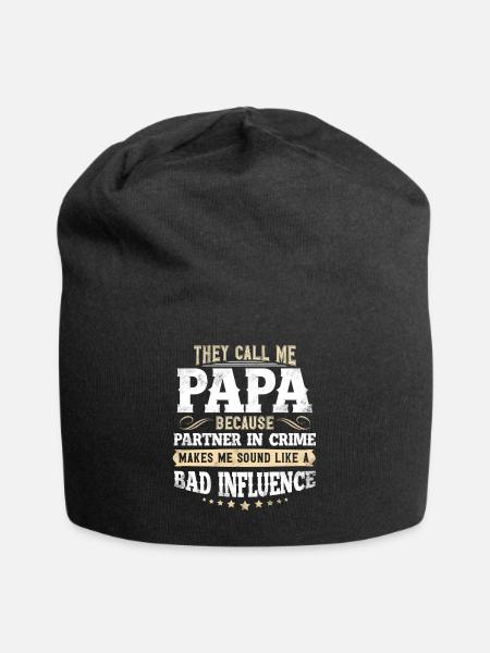 Papa - Jersey-Beanie - Schwarz