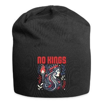 No Kings Bold Anti-Monarchy Liberty USA - Jersey Beanie - black - Front
