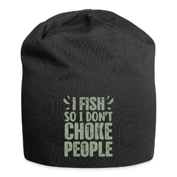 Pêcheur hilarant disant que la pêche présente - Bonnet en jersey - noir - Devant