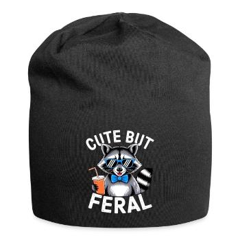 Cute but Feral Raccoon - Jersey Beanie - black - Front