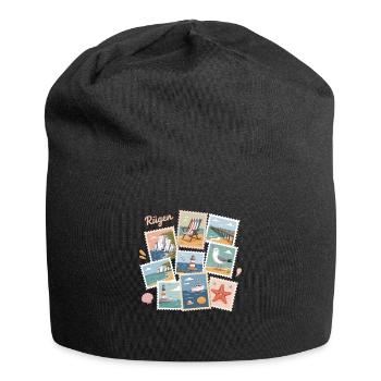 Conception des cartes postales des côtes de Rügen en mer Baltique - Bonnet en jersey - noir - Devant