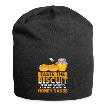 Probieren Sie den Keks mit Honigsauce - Jersey-Beanie - Schwarz - Vorne