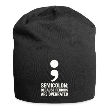 Grammar Oxford Comma Language Rules - Jersey Beanie - black - Front