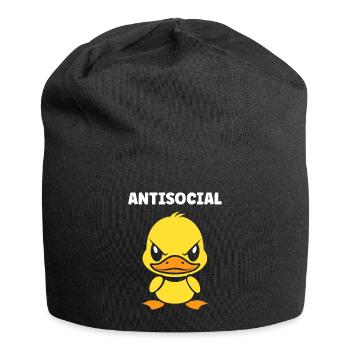 Grummelige, asoziale Ente - Jersey-Beanie - Schwarz - Vorne